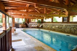 the jacuzzi and swimming pool spa from the hotel du Paume in Chamonix Mont-blanc