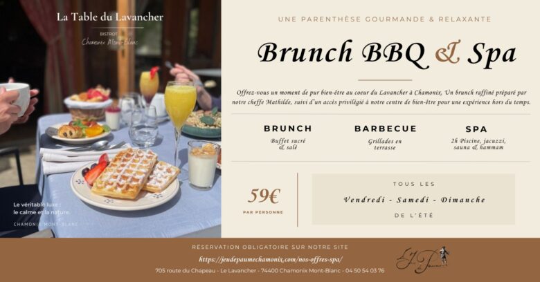BBQ-brunch & Spa au jeu de paume Chamonix - Lavancher-tafel