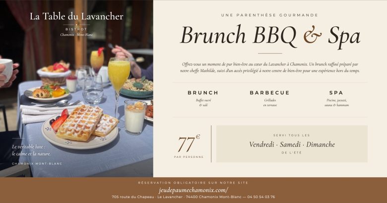 Brunch BBQ & Spa au jeu de paume chamonix - table du Lavancher