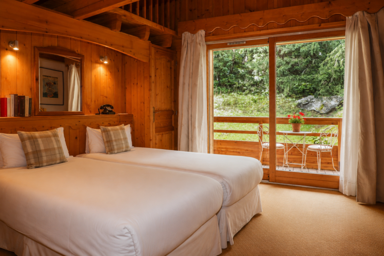 Chambre Privilège Montagne, chalet de Hôtel Jeu de Paume au Lavancher à Chamonix