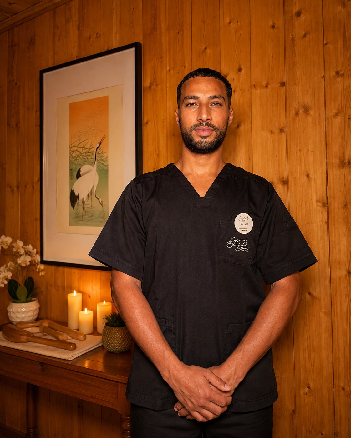 Medali, masseur du spa de l'Hôtel Jeu de Paume au Lavancher, Chamonix